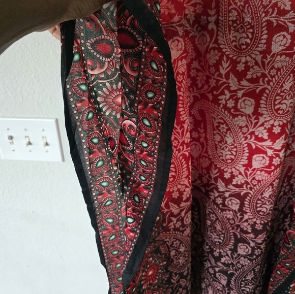 Indian Art to wear Poncho Dress Kaftan One Size Colorful Flowy Lightweight Summe - Picture 11 of 13